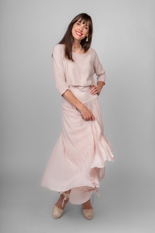 Cotton Skirt With Roll Down Waist
